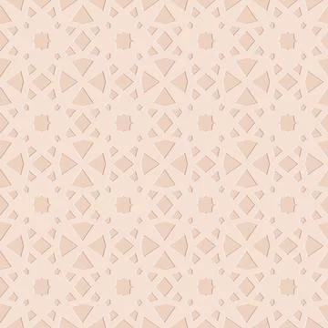 Monochrome arabic seamless pattern embossed perforated beige background, vect Illustrazione stock