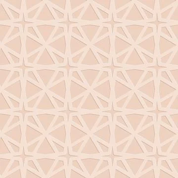 Monochrome arabic seamless pattern embossed perforated beige background, illu Stockillustratie