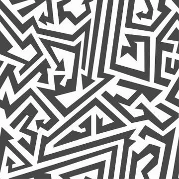 Monochrome arrow seamless pattern. Illustrazione stock