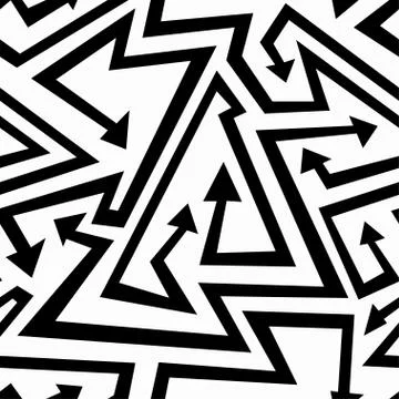 Monochrome arrow seamless pattern. Stock Illustration