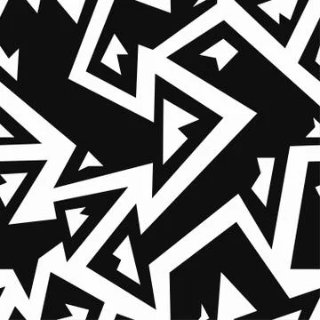 Monochrome arrows seamless pattern Illustrazione stock