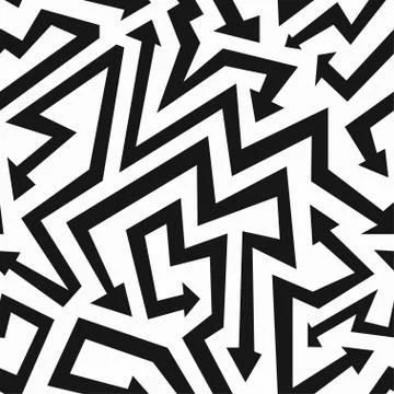 Monochrome arrows seamless pattern Stock Illustration