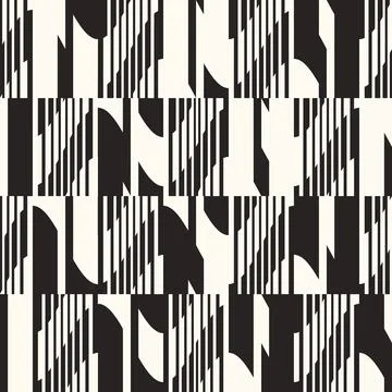 Monochrome Art Deco Stripes Pattern Stock Illustration