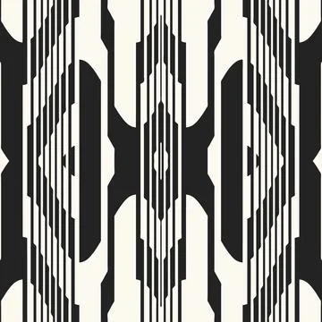 Monochrome Art Deco Stripes Pattern Stock Illustration