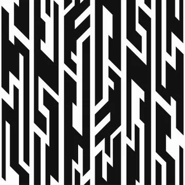 Monochrome aztec geometric seamless pattern Illustrazione stock