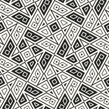 Monochrome Aztec Ornate Pattern Stock Illustration