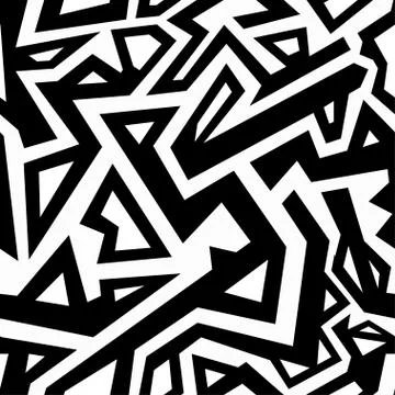 Monochrome aztec seamless pattern Stock Illustration