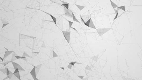 Monochrome Background with Lines and Triangles Concept Blockchain, Network Stock Footage 148420064