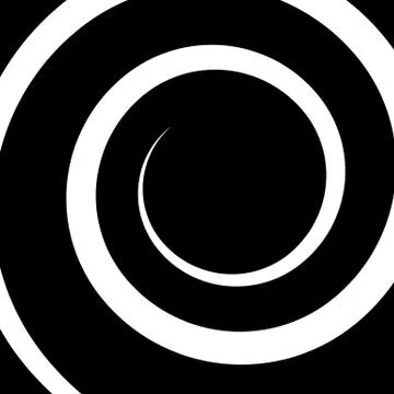Monochrome background with spiral, volute shape. Abstract curvy tendril graph Stock Illustration