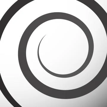 Monochrome background with spiral, volute shape. Abstract curvy tendril graph イラスト素材