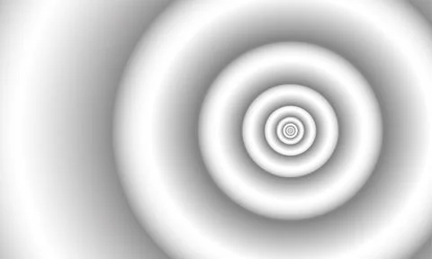 Monochrome background white-gray three-dimensional infinite circles Stock Illustration