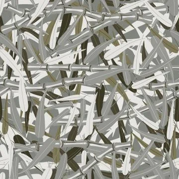 Monochrome bamboo forest seamless pattern texture illustration Illustrazione stock