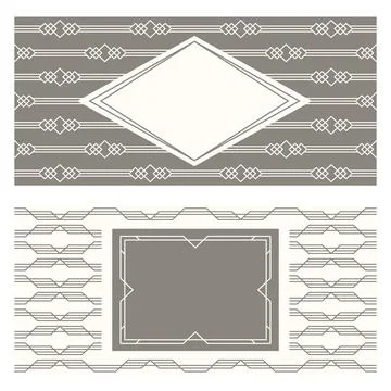 Monochrome banner templates, patterned abstract geometric background. Packa.. Stock Illustration
