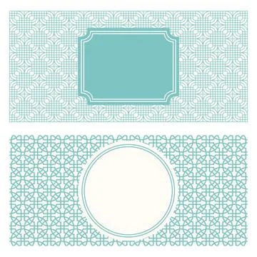 Monochrome banner templates, patterned abstract geometric background. Packa.. Illustrazione stock