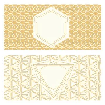 Monochrome banner templates, patterned abstract geometric background. Packa.. Stock Illustration