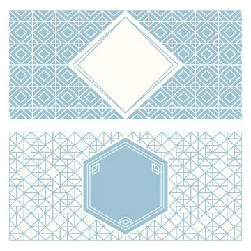 Monochrome banner templates, patterned abstract geometric background. Packa.. Stock Illustration