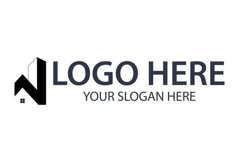 Monochrome Black and White Initial Letter N H Logo Design	 Stock Illustration