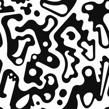 Monochrome blots seamless pattern Illustrazione stock