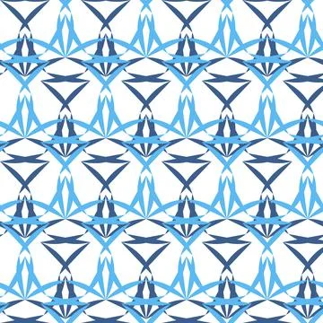 Monochrome blue white seamless pattern with abstract motif Stock Illustration