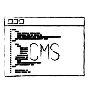 Monochrome blurred silhouette of programming window with script code cms Stock Illustration