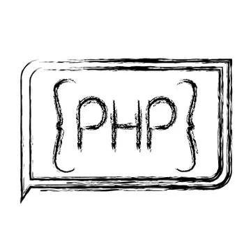 Monochrome blurred silhouette of rectangle text php Stock Illustration