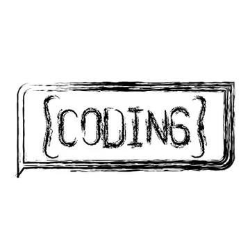 Monochrome blurred silhouette of rectangle text coding Stock Illustration
