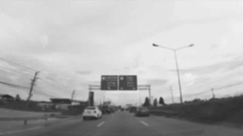 Monochrome blurred traffic Stock Footage 340485384