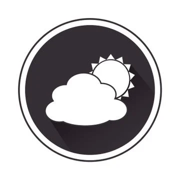 Monochrome border with silhouette cloud and sun Stock Illustration