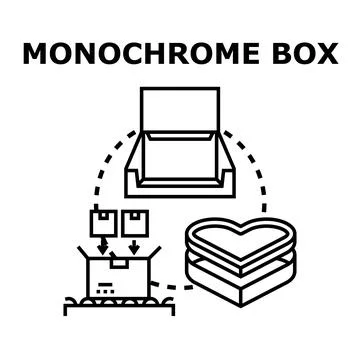 Monochrome box concept vector illustration Stock Illustration