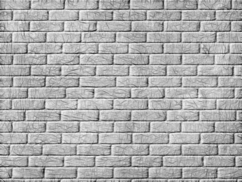 Monochrome brick wall background. Stock Photos