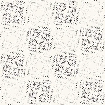Monochrome broken glitch mosaic texture background. Distressed diagonal dashed Illustrazione stock