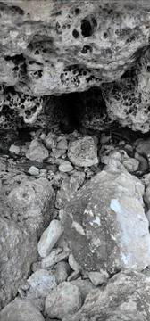 Monochrome cave Foto stock