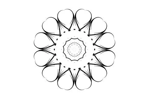 Monochrome Central Circle Mandala Creature Illustration Stock Illustration