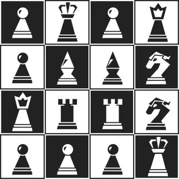 Monochrome chess seamless pattern Stock Illustration