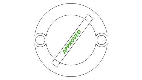 Monochrome Circular Approved Stamp Animation on White BG 4K, 2K, Full HD Stock Footage 311604124