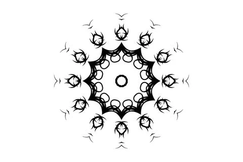 Monochrome circular design emphasizing mandala-inspired geometric patterns Stockillustratie