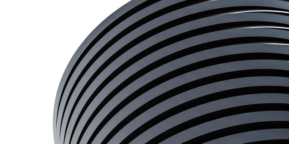 Monochrome circular object 3d render illustration background backdrop wallpaper Stock Illustration