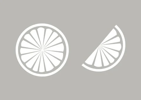 Monochrome Citrus Slices vector element. juicy fresh icon Illustrazione stock