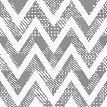 Monochrome cloth seamless pattern with grunge effect Stock Illustration
