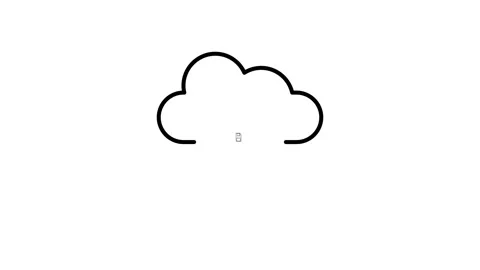 A monochrome cloud featuring a computer on top, representing the intersecti.. Stockbeeldmateriaal 332853473