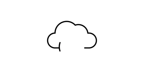A monochrome cloud featuring a prominent circle, emphasizing the cloud's te.. Stockbeeldmateriaal 332853521