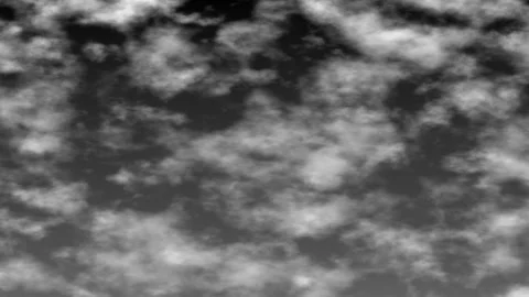 Monochrome Cloudy Sky Drifting Right in Seamless Loop Animation Stock Footage 342101118