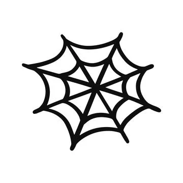 Monochrome Cobweb, Spider web doodle icon for Halloween Illustrazione stock