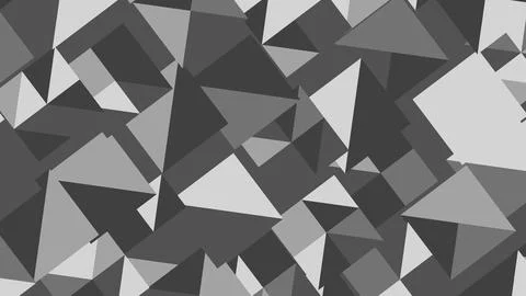 Monochrome collage of overlapping gray triangles forming an abstract geometri Illustration