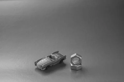Monochrome composition on the theme Auto Service, auto mechanic services. Stock Photos
