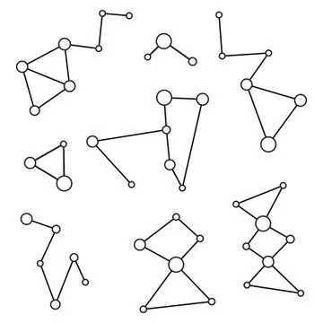 Monochrome constellation seamless pattern Stock Illustration