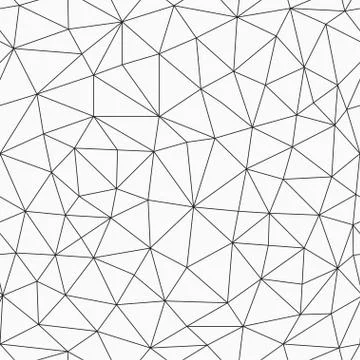 Monochrome contour triangles seamless pattern Stock Illustration