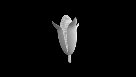 Monochrome Corn Sculpture on Black Background with Artistic Design Focus Stock-Footage 341921543