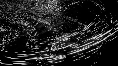 Monochrome cosmic background with flying particles. Design. Tiny small space 스톡 동영상 210235752