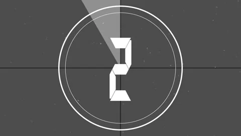 Monochrome countdown film. Countdown clock from 10 to 1. Stock Footage 152037302